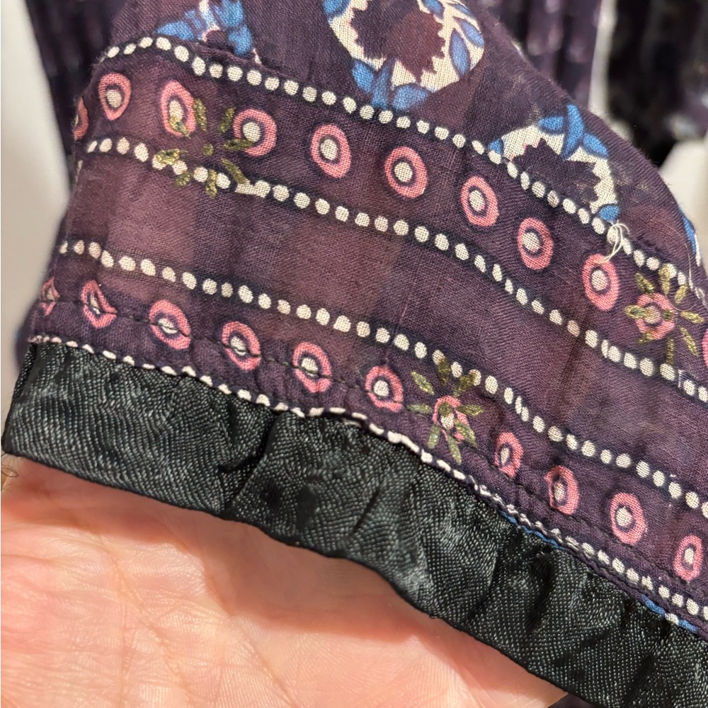 Vintage a Indian Smock Dress in Purple Cotton Gauze size M - Picture 5 of 8
